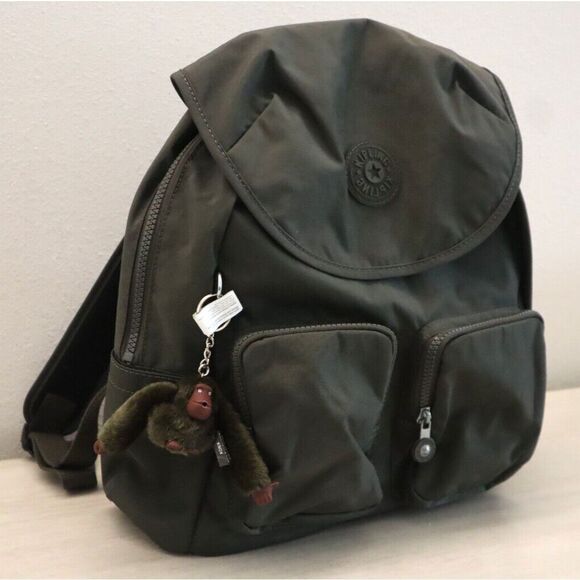 Kipling KI0365-3DU Women's Medium Size Field Green Fiona Nylon Backpack - Picture 5 of 12